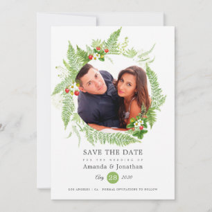 Country Greenery Photo Wedding Save The Date