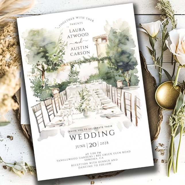 Country Greenery Summer Garden Wedding Invitation (Creator Uploaded)