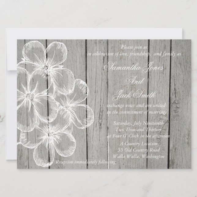 Country Grey Wedding Invitation (Front)