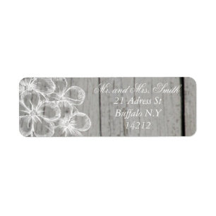 Country Grey Wedding Return Adress