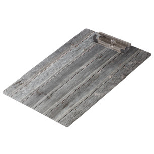 Country Grey Wood Wall Clipboard