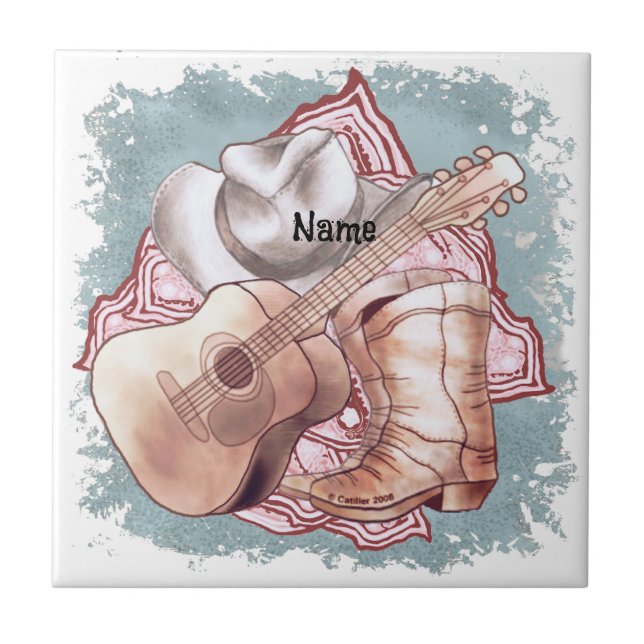 Country Guitar  Tile (Front)