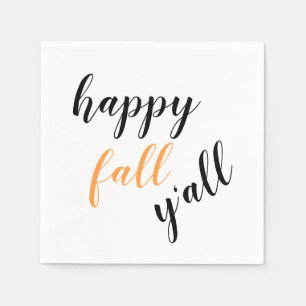 Country Happy Fall Y'all Festive Trendy Saying Napkin