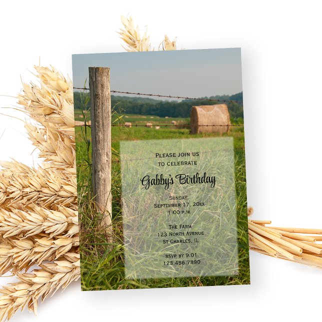 Country Hay Bales Ranch Birthday Party Invitation (Creator Uploaded)