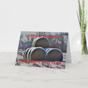 COUNTRY HAYBALE CHRISTMAS CARDCard Holiday Card