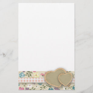 Country Heart Ditsy Floral Notepaper Stationery