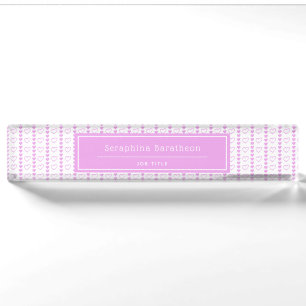 Country Heart Stripe Pattern Personalised Nameplate