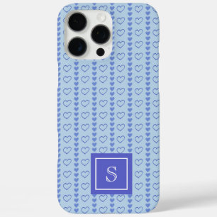 Country Heart Stripes Pattern Monogram iPhone 16 Pro Max Case