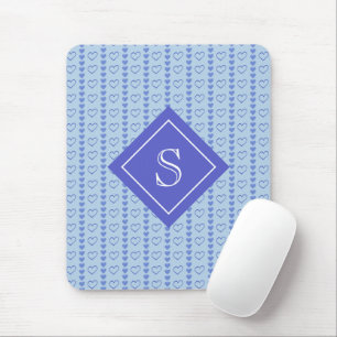 Country Heart Stripes Pattern Monogram Mouse Mat