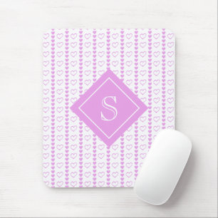 Country Heart Stripes Pattern Monogram Mouse Mat