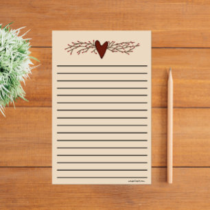 Country Heart Thick Line Stationery