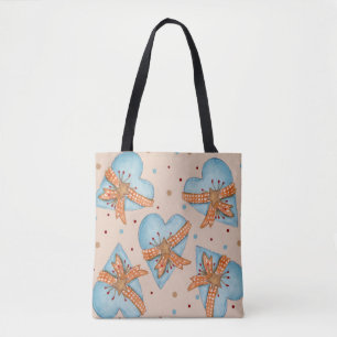 Country Hearts And Polka Dots Shoulder Tote Bag
