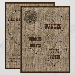 Country Hessian Burlap Wedding Invitation