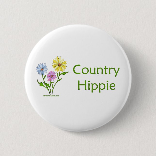 Country Hippie 6 Cm Round Badge (Front)