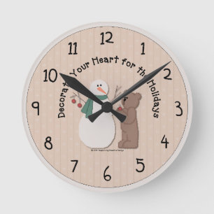 Country Holiday Wall Clock