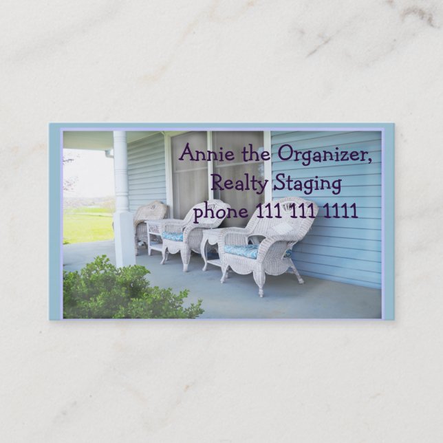 Country Home Photo, customise, Home Staging Business Card (Front)