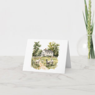 Country Home with Sheep BLANK  Card