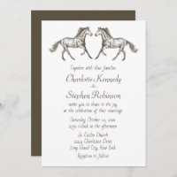 Country Horse Brown White Western Wedding         