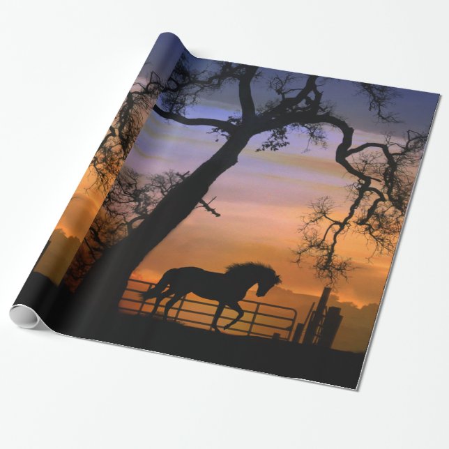 Country Horse Gift Wrap, Wrapping Paper (Unrolled)