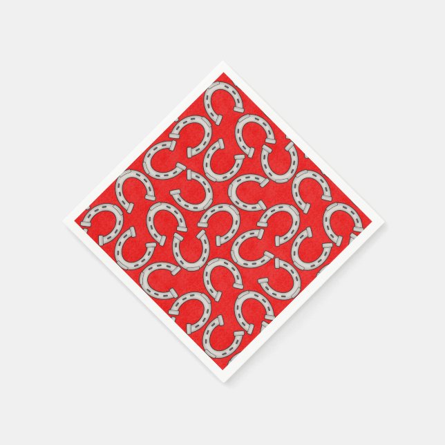 Country Horse shoe pattern paper napkins (Corner)
