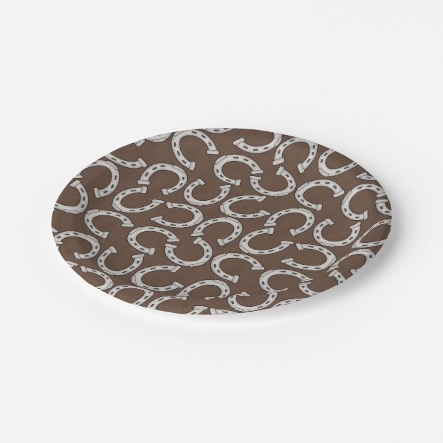 Country Horse shoe pattern paper party napkins Paper Plate (Angled)