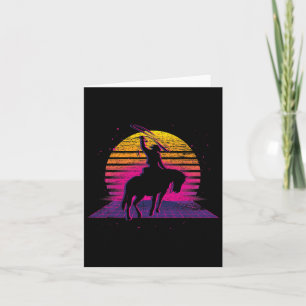 Country Horseck Riding Western Retro Vaporwave Cow Card