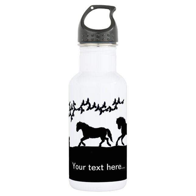 Country Horses & Hare 532 Ml Water Bottle (Front)