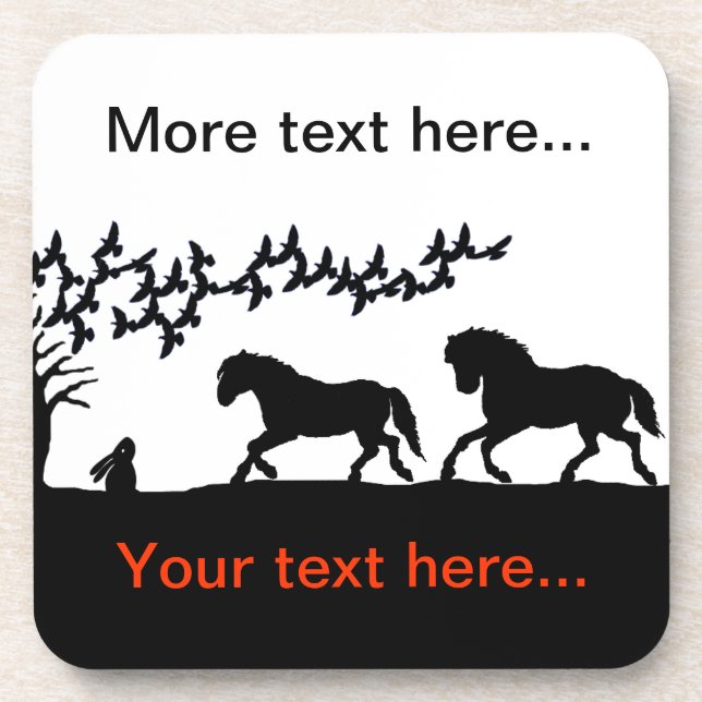 Country Horses & Hare Coaster (Front)