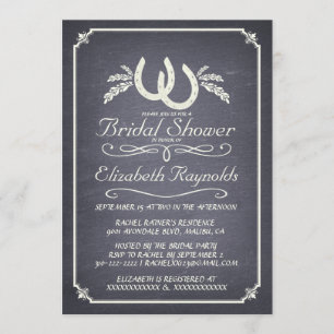 Country Horseshoe Bridal Shower Invitations