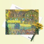 Country House Attersee Gustav Klimt Postcard<br><div class="desc">A fine art postcard featuring the painting,  Country House by the Attersee (c. 1914) by the Austrian artist Gustav Klimt (1862-1918). A colourful depiction of a house with gardens in the foreground,  in the countryside of the Attersee region in Austria.</div>