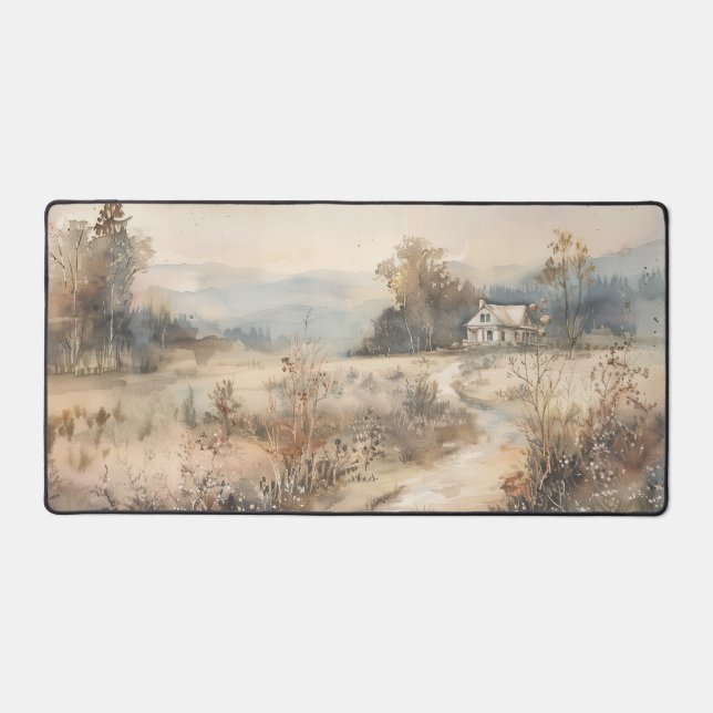 Country House in Forest Desk Mat (Front)