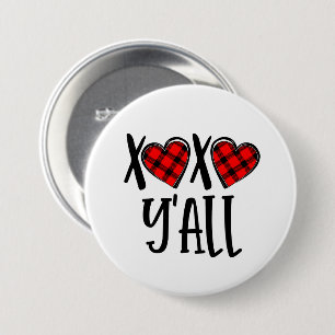 Country hugs kisses word art 7.5 cm round badge