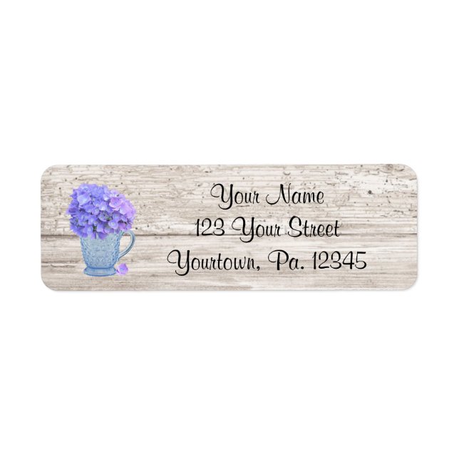 Country Hydrangea Address Label (Front)