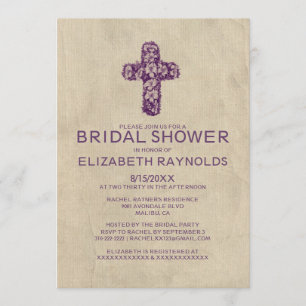 Country Iron Cross Bridal Shower Invitations