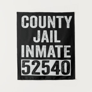 Country Jail Inmate 52540 Funny Halloween Prison Tapestry