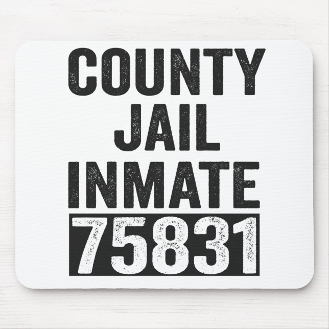 Country Jail Inmate 75831 Funny Halloween Prison Mouse Mat (Front)