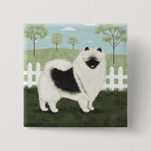 Country Keeshond 15 Cm Square Badge