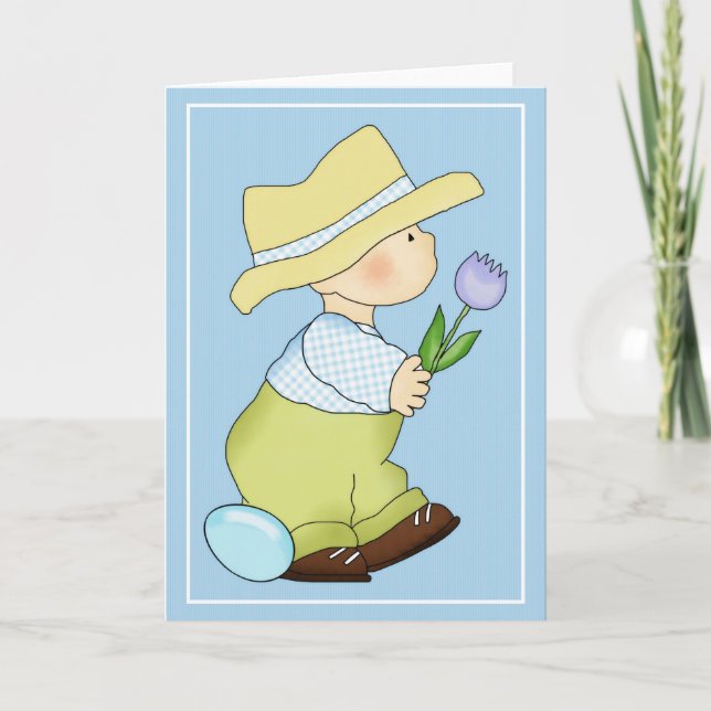 Country Kids Easter Time d2 Easter Greeting Card (Front)