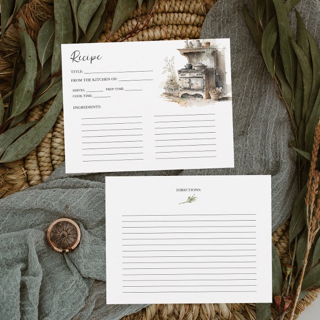 Country Kitchen | Bridal Shower Recipe Card (Creator Uploaded)