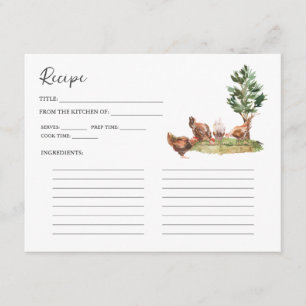 Country Kitchen   Bridal Shower Recipe Card