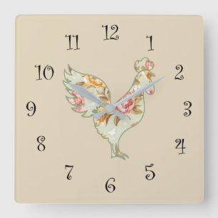 Country Kitchen Clock Rooster Design