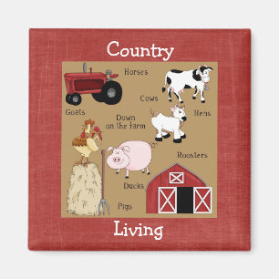 Country Kitchen Collection Farm Animals Magnet