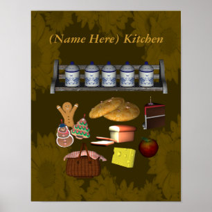 Country Kitchen Food Your Name Poster