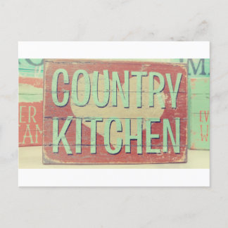 Country Kitchen Green Cottage Postcard
