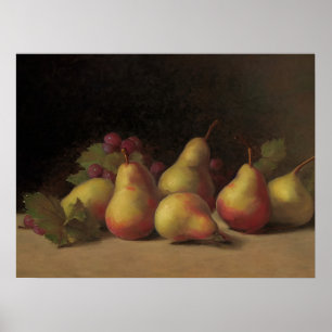 Country kitchen pears - still life painting poster