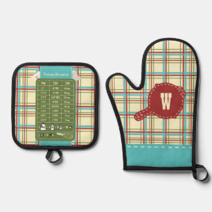 Country Kitchen Plaid Oven Mitt & Pot Holder Set