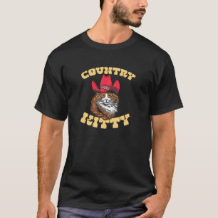 Country Kitty Country Cowgirl Cat Western Vibe T-Shirt