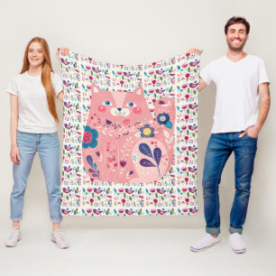 Country Kitty Fleece Blanket