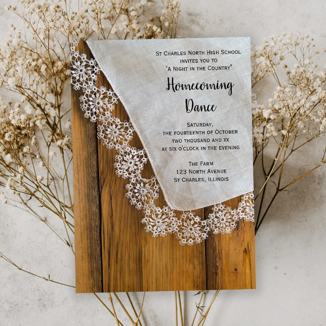 Country Lace Barn Party Homecoming Dance Invitation (Creator Uploaded)