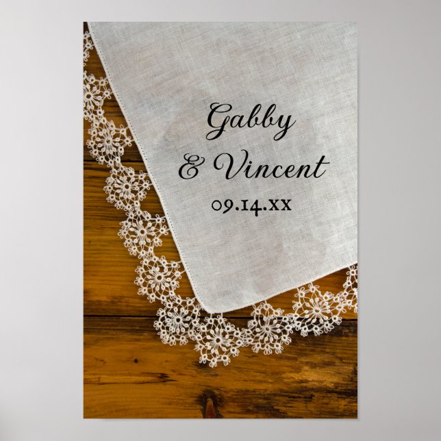 Country Lace Barn Wedding Poster (Front)